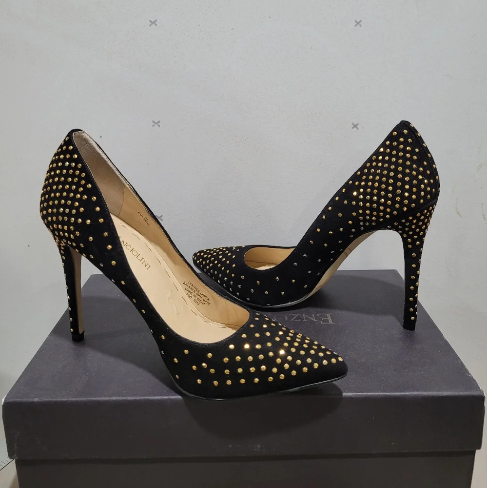 Enzo Angiolini Eaflorelli Black Suede Pump Heels